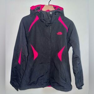 The North Face Hooded Zip Up Jacket Women’s Size Medium Black/Pink Nylon Shell